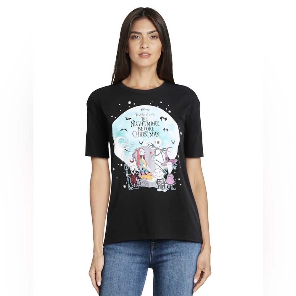 Disney Black T-Shirt with Nightmare Before Christmas Design - Picture 3 of 9